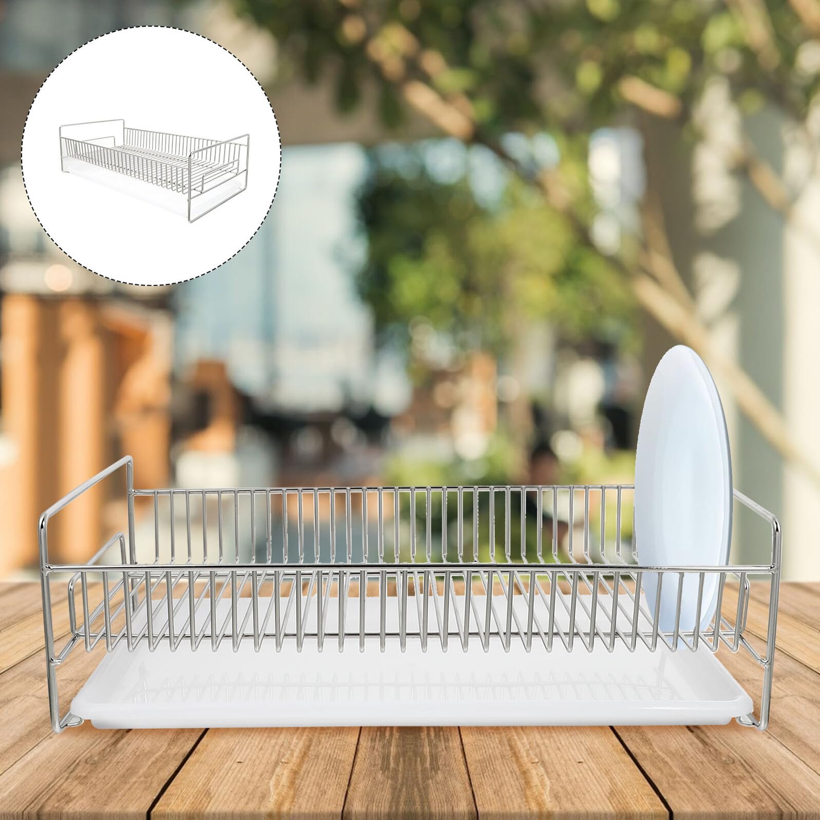 Escurridor de Cubiertos y Platos Acero Inoxidable 1 Unidad Bandeja Antigoteo Desmontable para Cocina Hogar Utensilios y Vajilla Almacenamiento Práctico