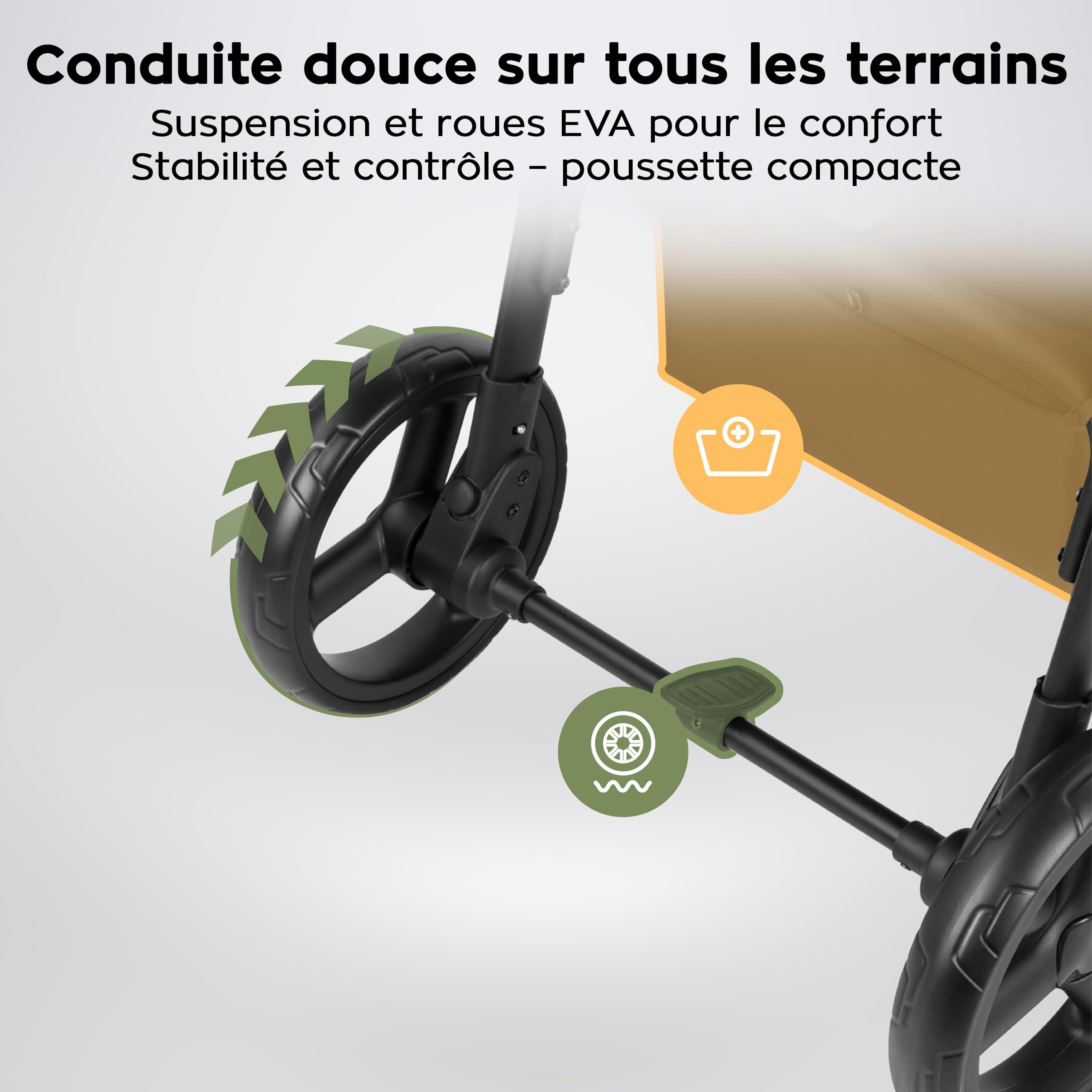 TULANO AVIGNON 35 Poussette Canne & compacte - poussette bebe & voyage & citadine - Dossier inclinable, Repose-Pieds et Guidon Réglables - Jusqu'à 22 kg (3 ans) - Noir