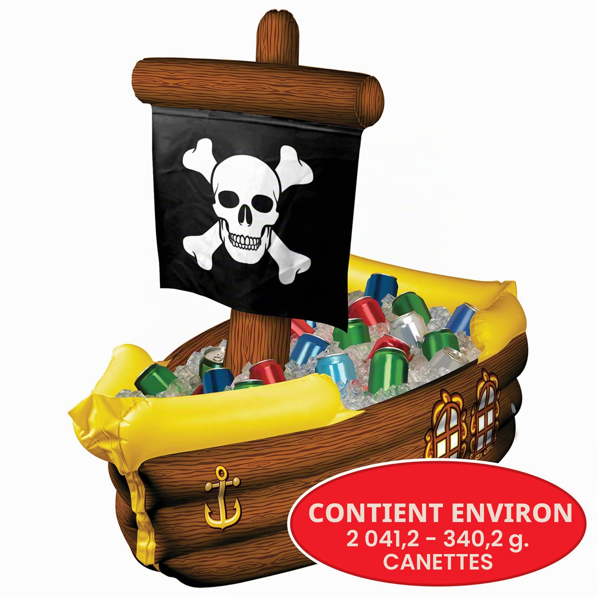 Beistle Glacière gonflable – Décorations de fête de pirates, conteneurs à boissons pour fêtes : pirate