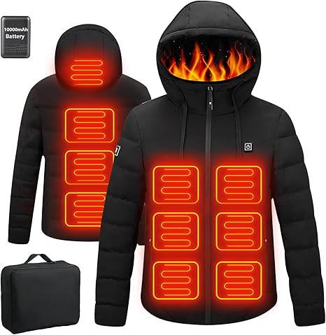 Heated Jackets for Men Women with Battery Pack 10000mAh, Electric Heated Coat for Men Women Heating Coat Heat Jacket Heated Jackets for Men Women with Battery Pack 10000mAh, Electric Heated Coat for Men Women Heating Coat Heat Jacket