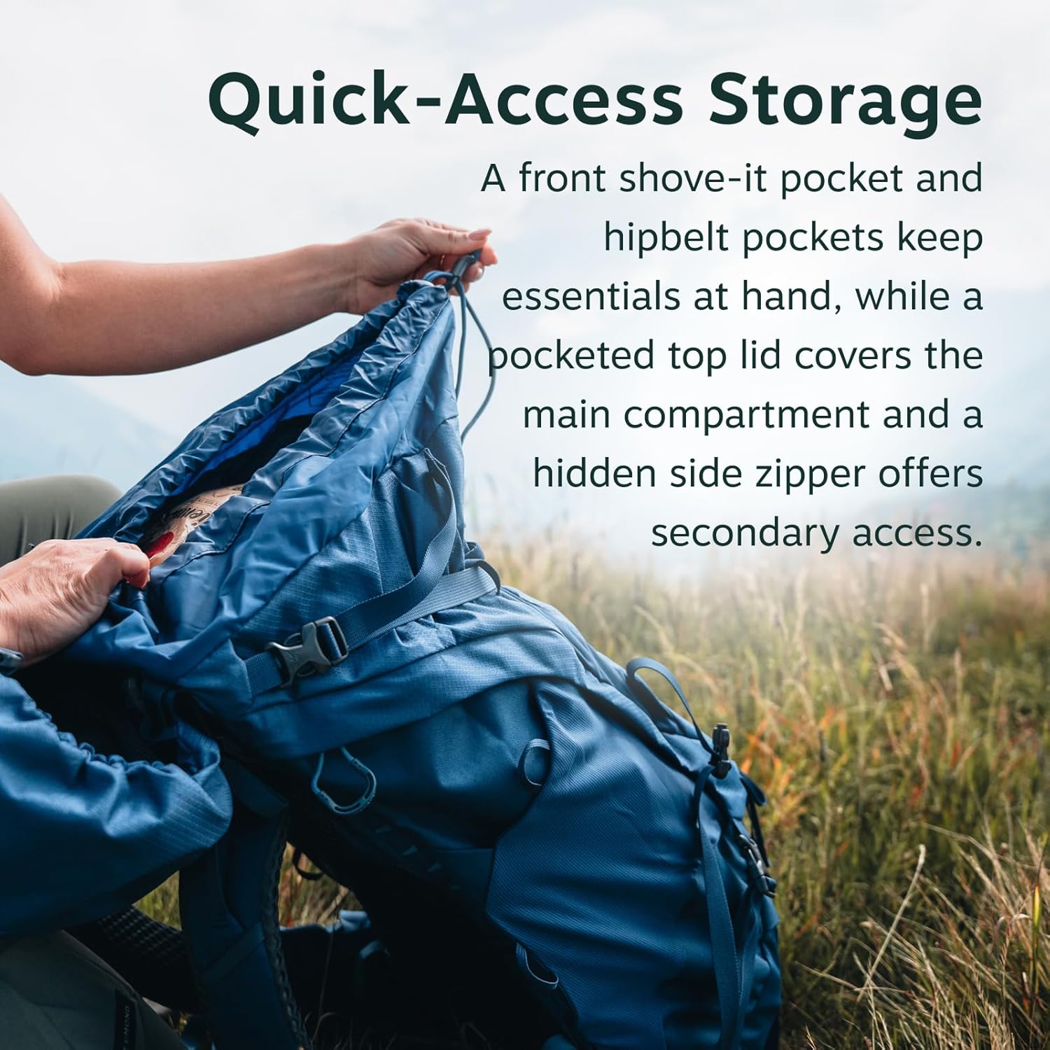 Osprey Kyte LT 35L Women's Backpacking Backpack - Lightweight Hiking & Travel Bag with Waterproof Raincover, Cascade Blue