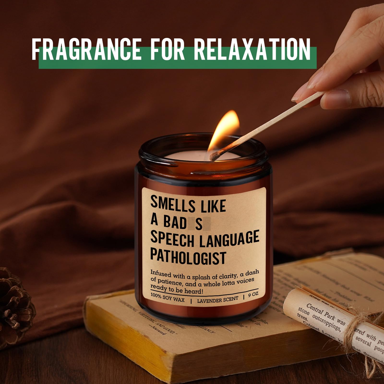 GSPY Candle, Speech Language Pathologist Gifts, SLP Gifts - Therapy Appreciation Present for Speech Therapist, Pathologist, Teacher - Mothers Day, Birthday, Graduation Ideas for SLP Student, Women