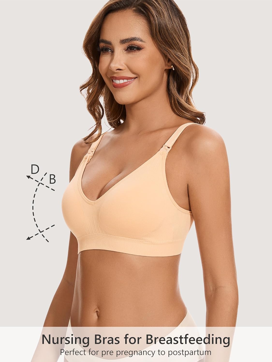 HBselect Nursing Bras for Breastfeeding Women Maternity Bras Seamless Wireless Pregnancy Sleep Bra with Bra Extenders - Image 3