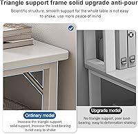 Vista 4 de Escritorio para computadora de oficina en casa, escritorio pequeño de estilo moderno y simple, mesa de trabajo compacta de PC con estantes