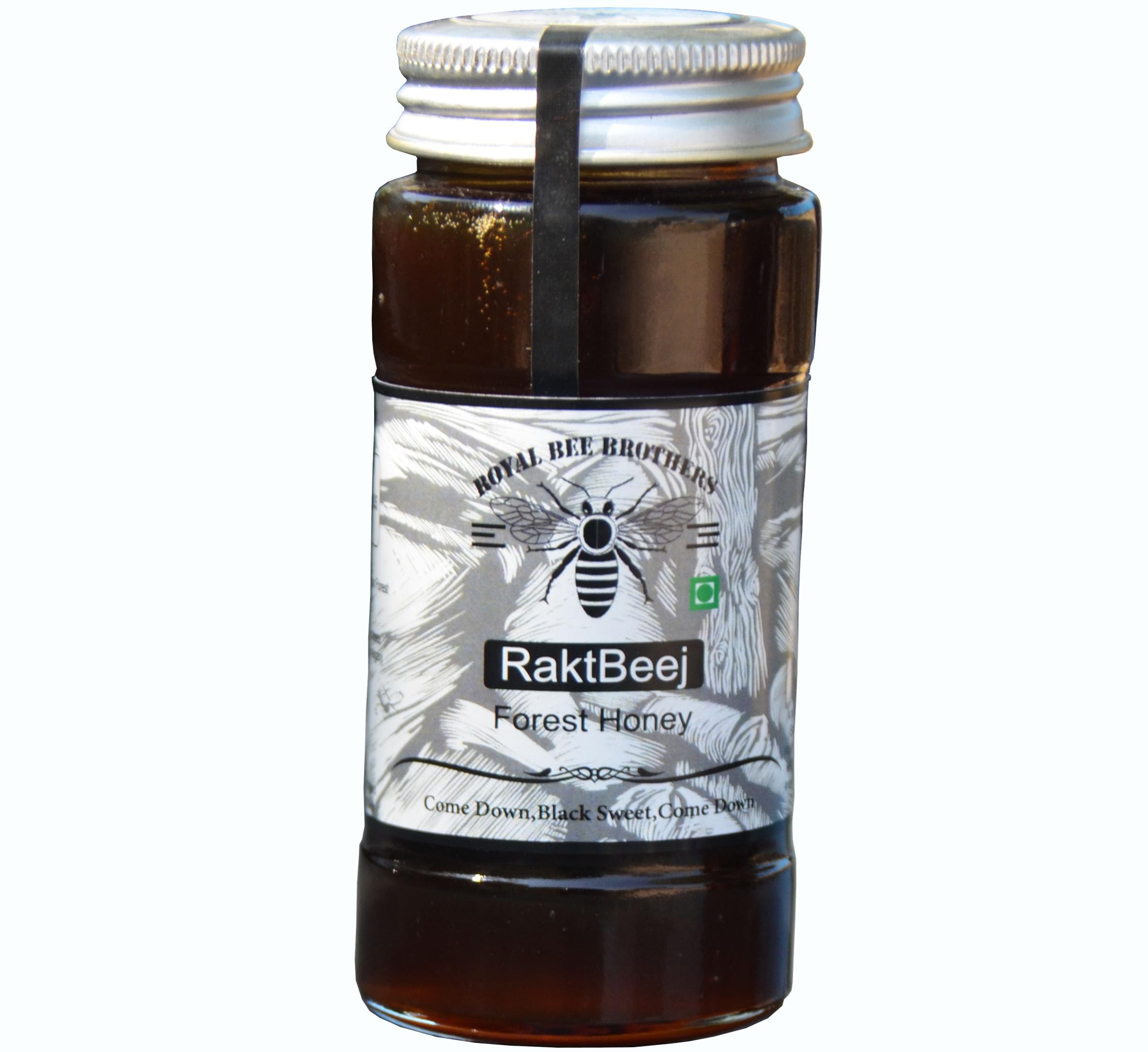 Royal Bee Brothers Raktbeej Forest Honey, Raw & Unprocessed, From Indigenous Wild Honeybees, Harvested in Jharkhand & Chhattisgarh Forests, Dark Amber, Smoky Taste, Earthy Aroma, 500g