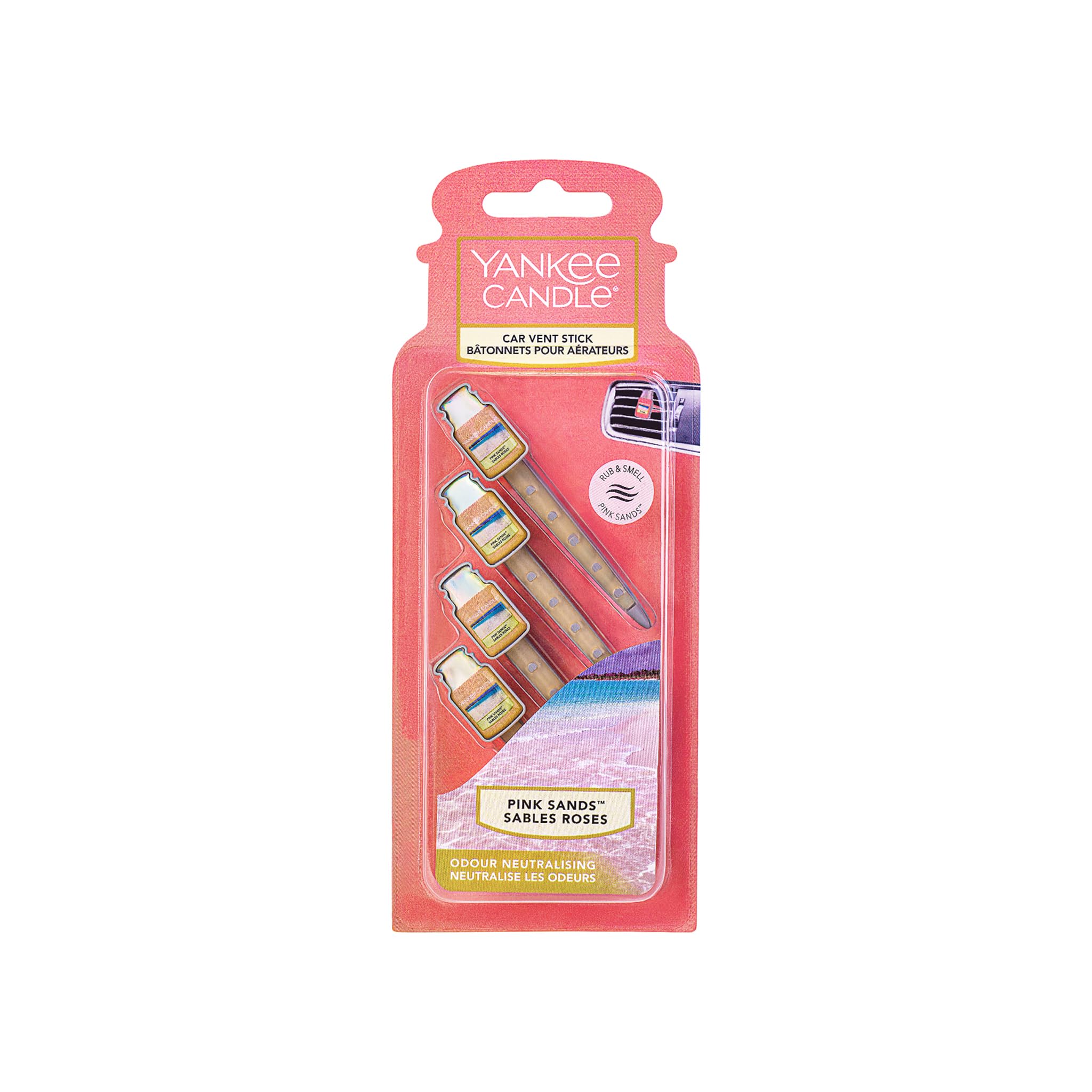 Yankee Candle Deodorante Per Auto In Barattolo 2D - Fragranza Pink Sands (Sabbia Rosa), Fino A 4 Settimane