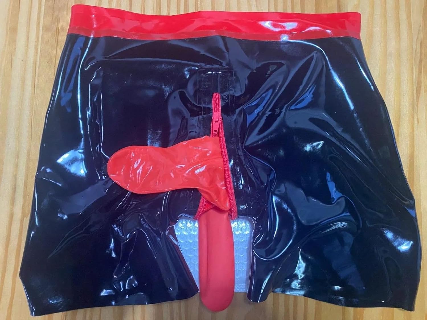 Male's Latex Panties Shorts Rubber Boxers Sheath Condom Briefs 0.4mm Black