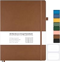 Vista 12 de Cuaderno de papel cuadriculado, cuaderno de tapa dura de 8.5 x 11, cuaderno de cuadrícula para mujeres, hombres, diarios grandes de cuero
