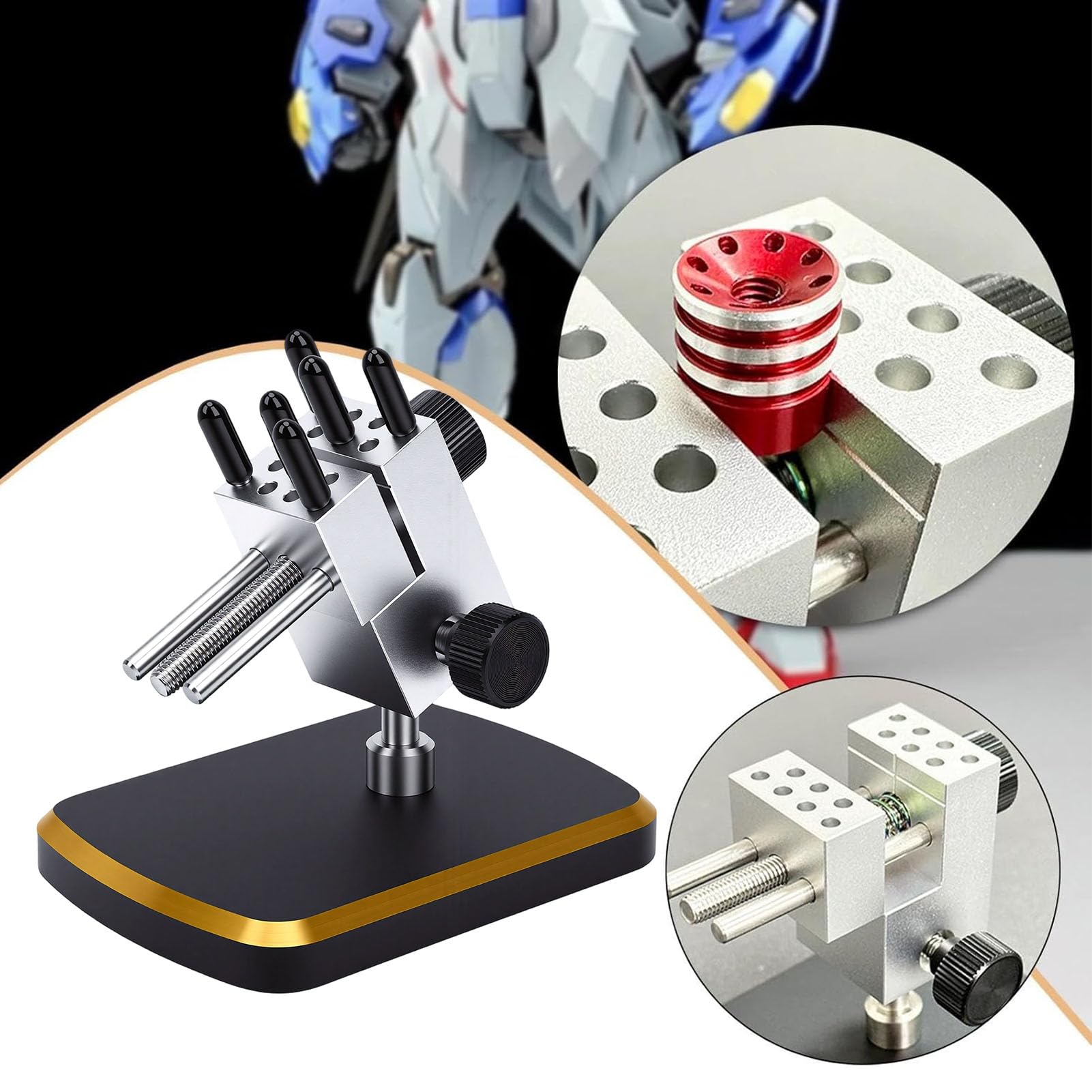 Mini abrazadera de mesa para joyeros aficionados, aleación de aluminio CNC | Abrazadera de mesa pequeña con rotación de 360 ​​grados, de 0 a 1,25 pulgadas, para reparación de relojes y joyas