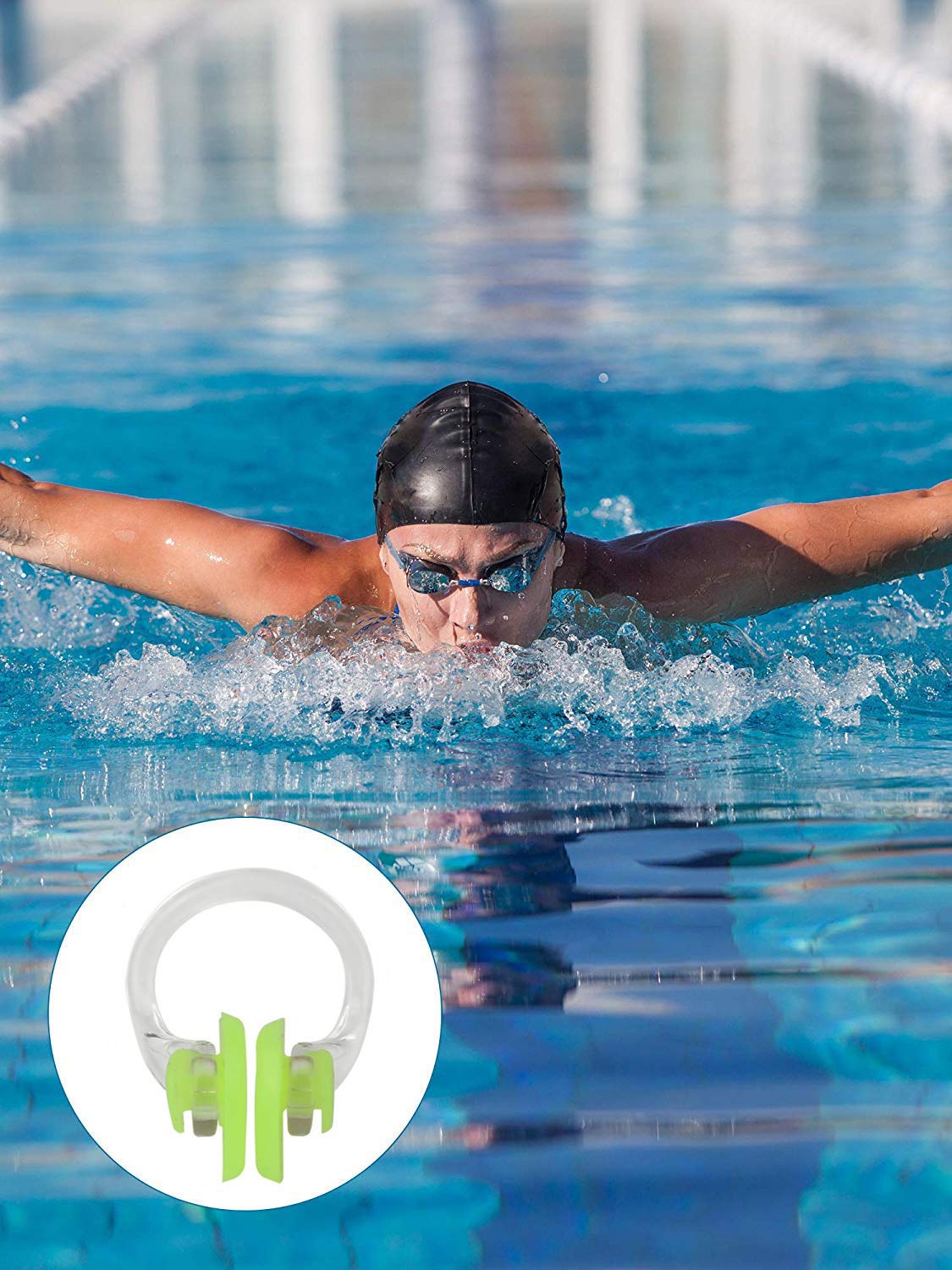 Minelife - 18 Pinzas de Nariz de Silicona para natación, Impermeable, Protector de Nariz para niños, Adultos, natación, Surf y Entrenamiento (6 Colores)
