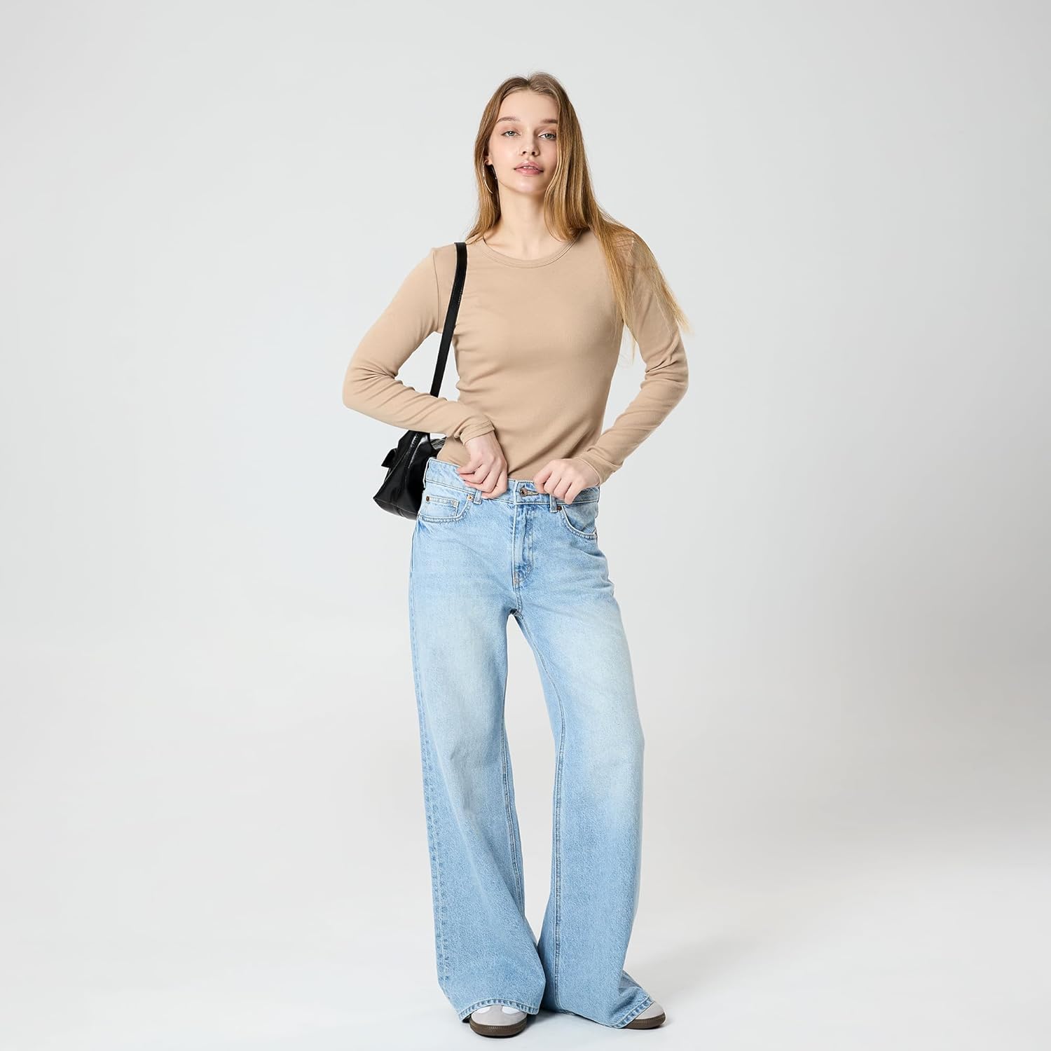 GIVON Women's Cotton Rib Knit Tops Slim Fit Long Sleeve Crewneck Basic T Shirts Workout Outfits - Image 4