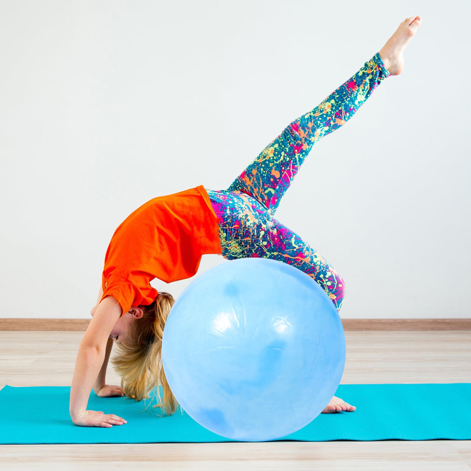 2 Stück Gymnastikball Marmor Optik 65cm PVC Mit Pumpe Hüpfball Pilates Yoga Geburt Fitness Kinder Outdoor