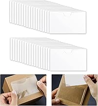 Transparent Adhesive Pockets, 36 Pieces Self-Adhesive Label Holders, Adhesive Card Pockets, Business Card Holder, Transparent Plastic, for Organizing Cards