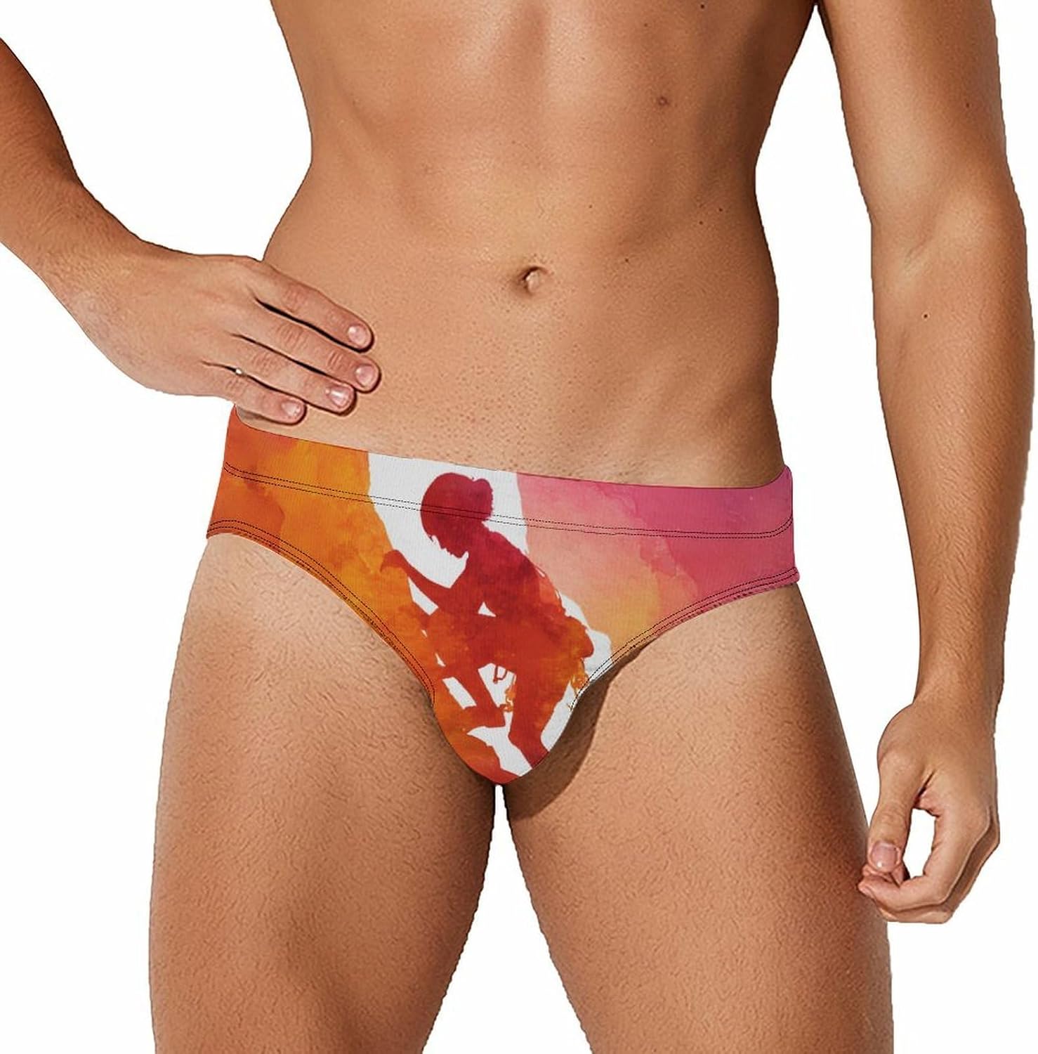 Rock Climbing Climbers Tie-Dye Men's Swimwear Bikini Swimming Briefs Stretchy Swimsuits Board Surf Shorts Trunks
