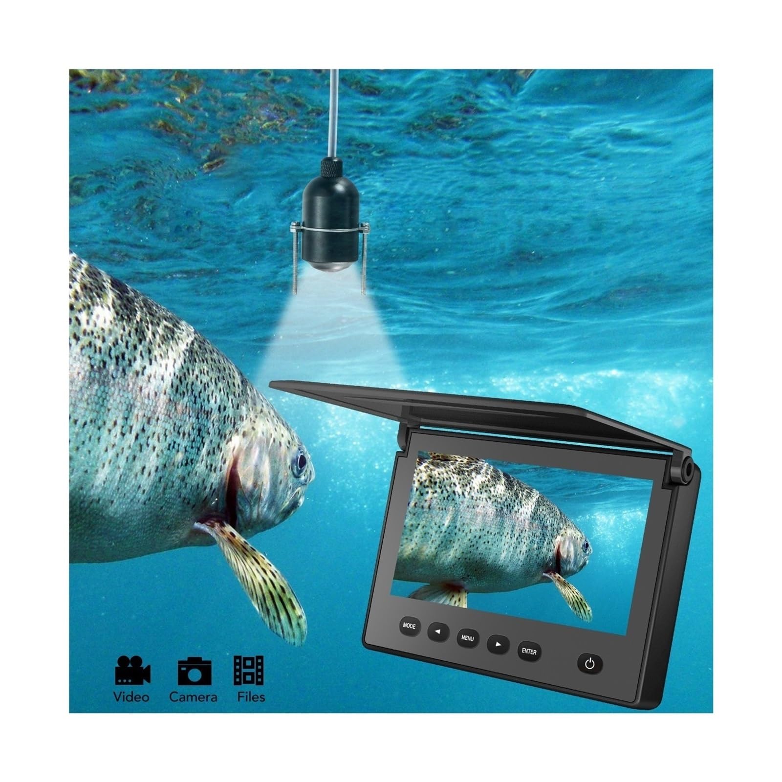 Kamera wędkarska, Podwodny echosonda wędkarska Kamera noktowizyjna do wędkarstwa podlodowego Monitor LCD 4,3 cala sportowa wideo podwodnego(FL180AR)