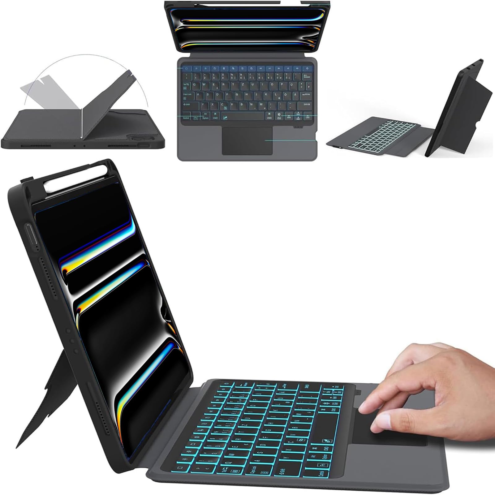 Amazon.co.jp: iPad Pro 13インチ キーボード ケース 縦置き 横