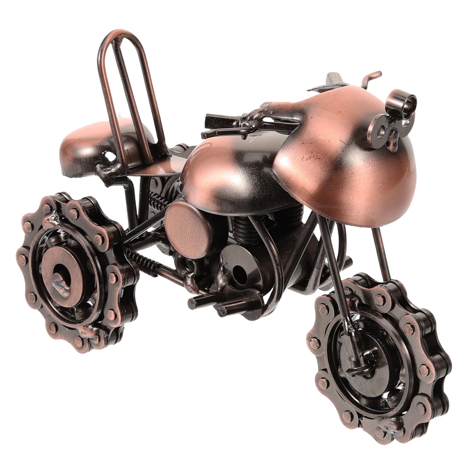 SOLUSTRE Retro Motorcycle Model Sculpture Vintage Tabletop Decoration for Home Office Desk Antique Bronze Small Motorbike Ornament Gift for Motorcycle Enthusiasts and Collectors