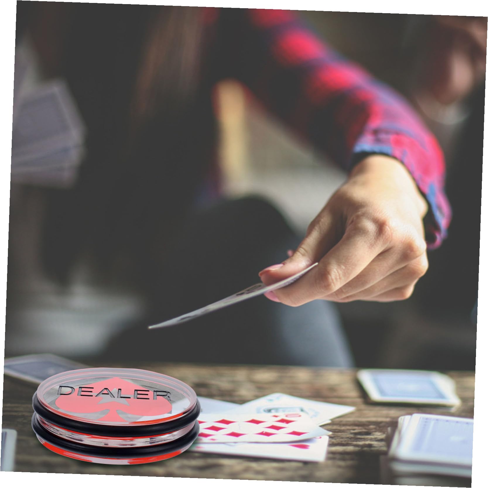 TOYANDONA 3 Uds Tarjeta De Prensa De Distribuidor Texas Holdem Naipes para Niños Juegos De Juego De Póquer Botón De Distribuidor Botón De Distribuidor De Doble Cara Juego De Acrílico