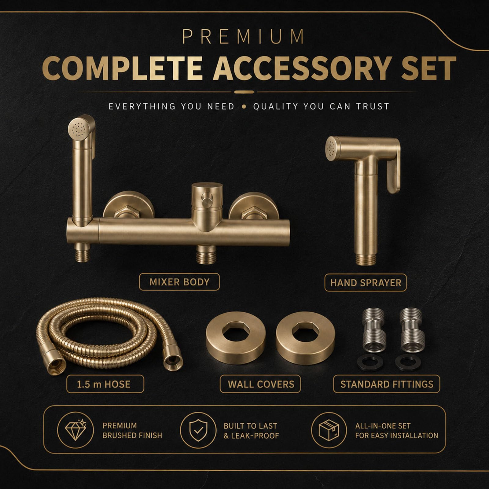 Ducha Higienica para WC, Latón Grifo Bidet para WC, Bidet para Inodoro Mezcla de Agua Fría y Caliente, Kit Ducha de Lavabo para Higiene Personal y Limpieza del Inodoro
