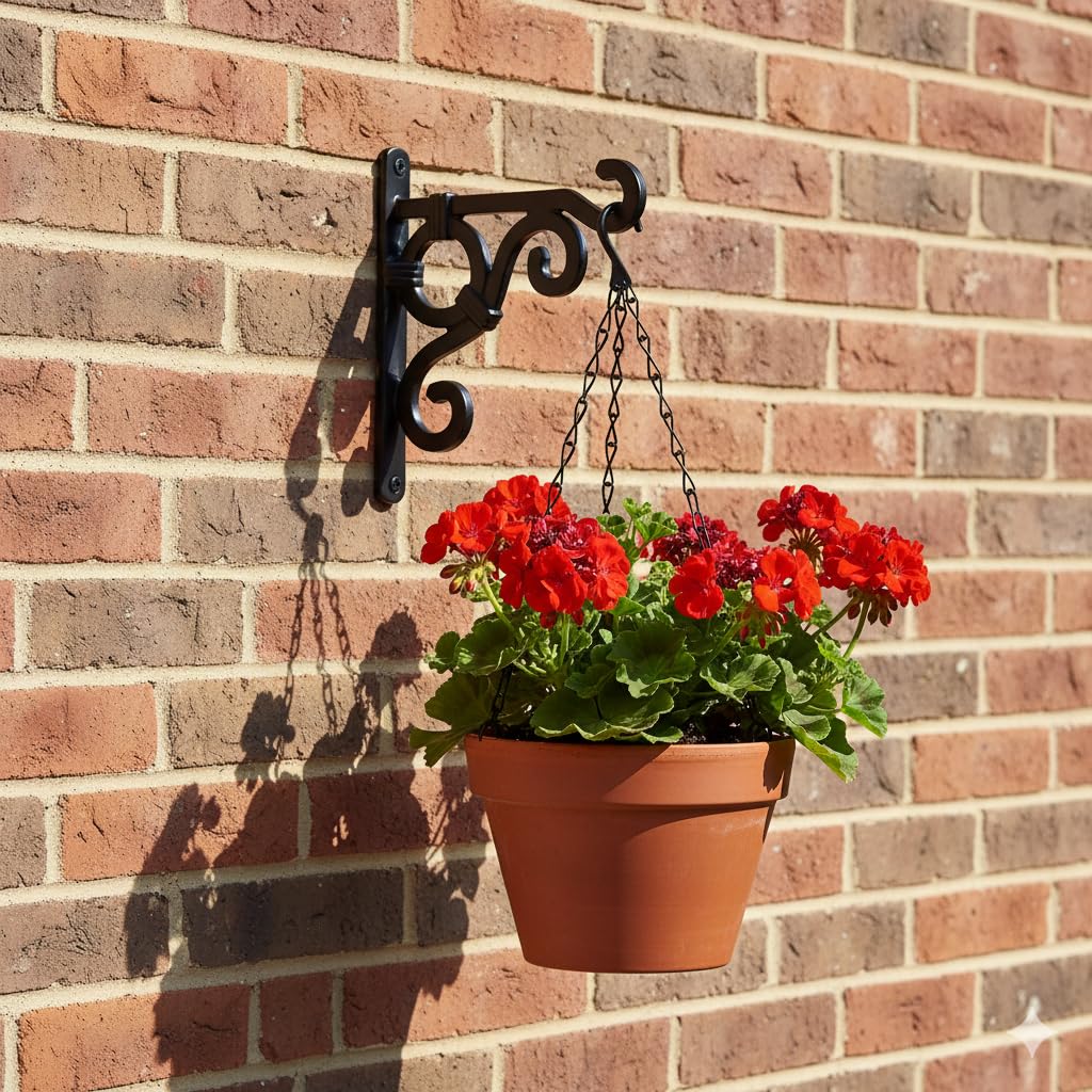 Growfynd Metal Wall Hook Hanging Plant Bracket | Decorative Straight Plant Hanger for Pots, Bird Feeders, Planters, Lanterns, Cotton, Wind Chimes Indoor Outdoor (Pack of 1)-image-49