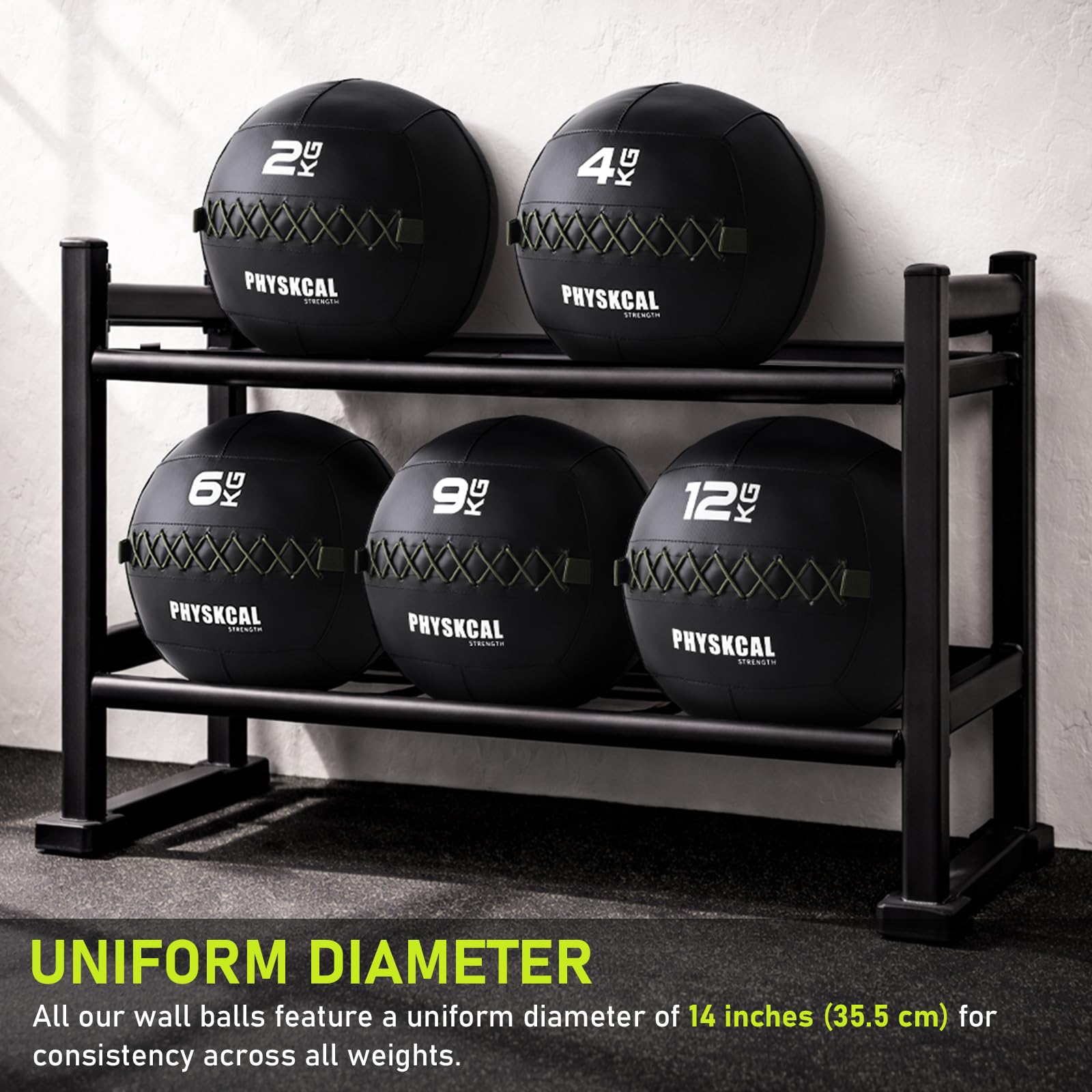 PhysKcal Medicine Wall Ball, pelotas de piel suave con peso para ejercicios dinámicos de cuerpo completo, entrenamientos HIIT, fortalecimiento de fuerza y resistencia, agarre cómodo con textura
