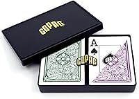 Vista 10 de Copag Legacy Design - Cartas de juego de 100% plástico, tamaño póker, índice Jumbo, juego doble negro/dorado