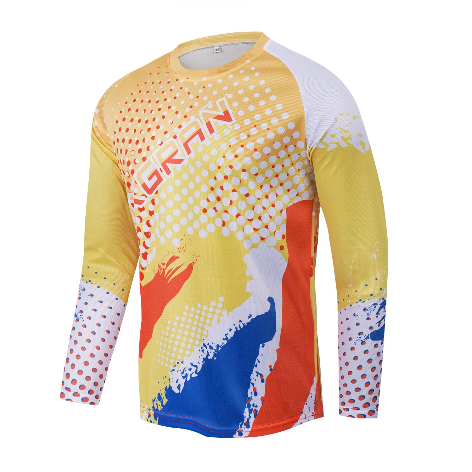 (Size M) Men's Cycling Jersey Long Sleeves Mountain Bike Jersey Downhill Off-Road,MTB Jersey Racing Ride Mountain Bike Motocross Shirt