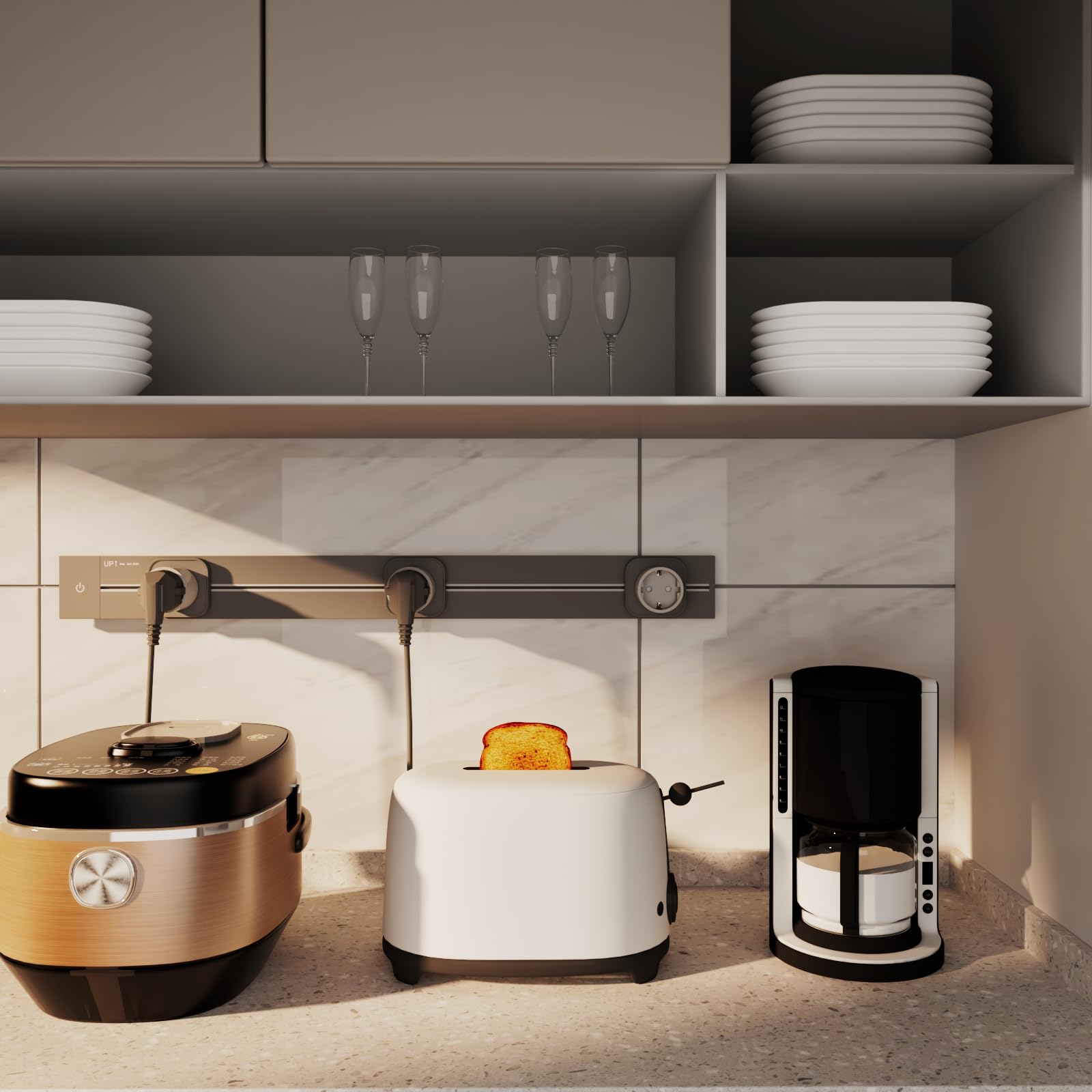 Matter Enchufes Inteligentes con Consumo de Energía, Enchufe WiFi para Hogar Inteligente, Compatible con Apple HomeKit, Alexa y Google, Acceso Remoto, No Requiere Hub, Mini 2Pack