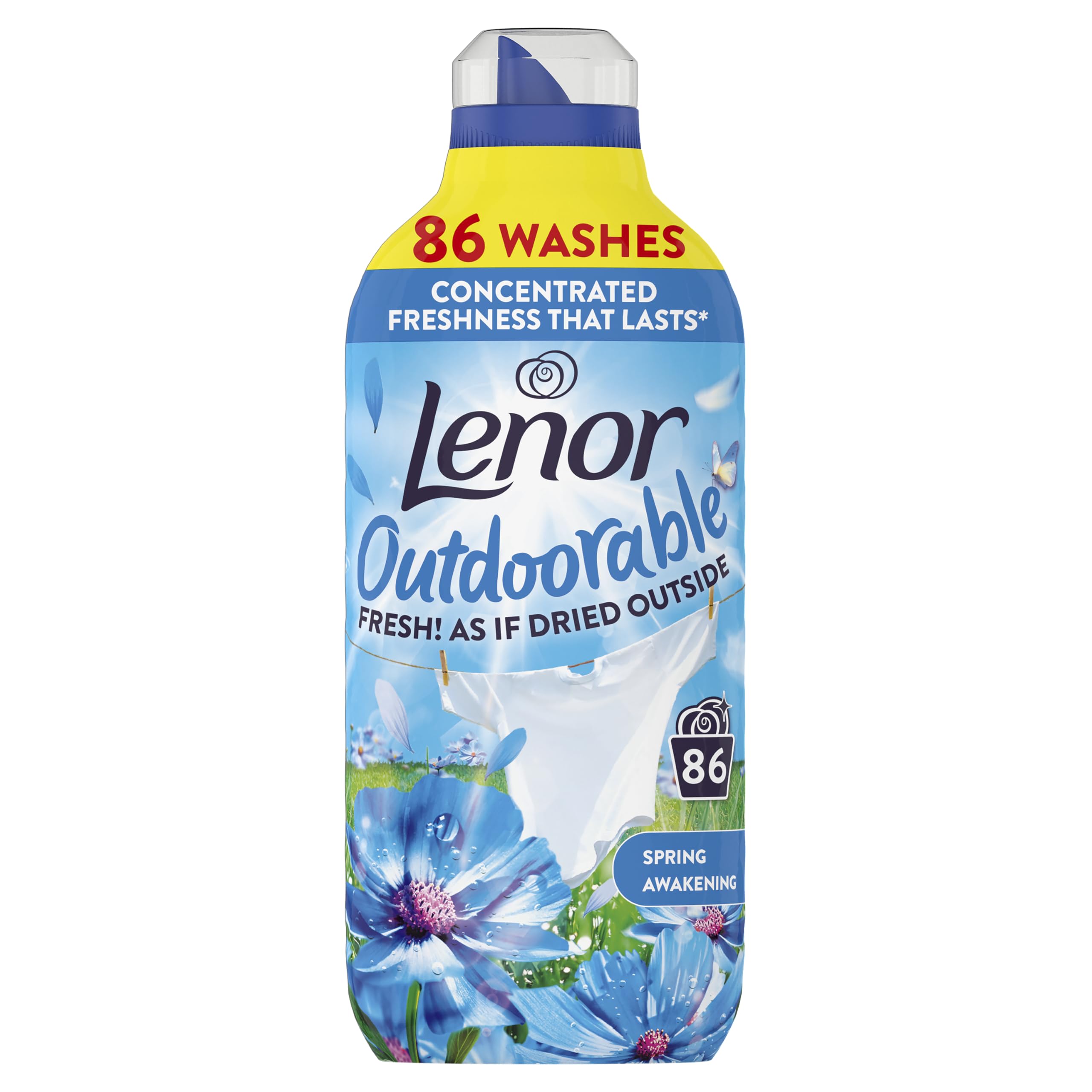 Lenor Outdoorable Fabric Conditioner 86 Washes, 1.204l, Spring Awakening, Ultra Concentrated Freshness