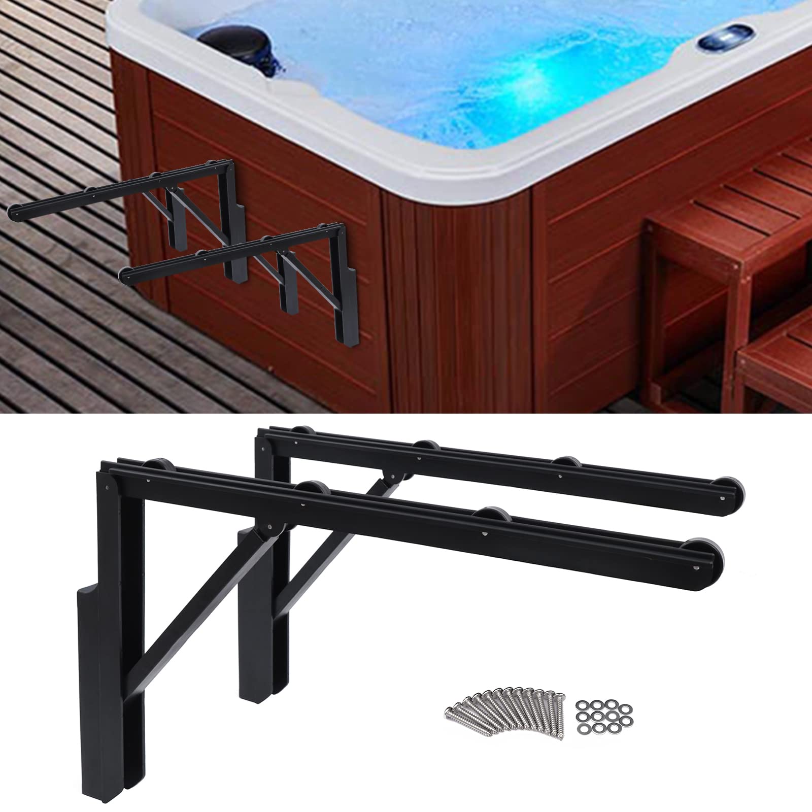 Coverlifter Abdeckungsheber Whirlpoolabdeckung Heber Lifter Halterung 2Pcs für Whirlpool Wannenbezug Hebehilfe 77.16lbs