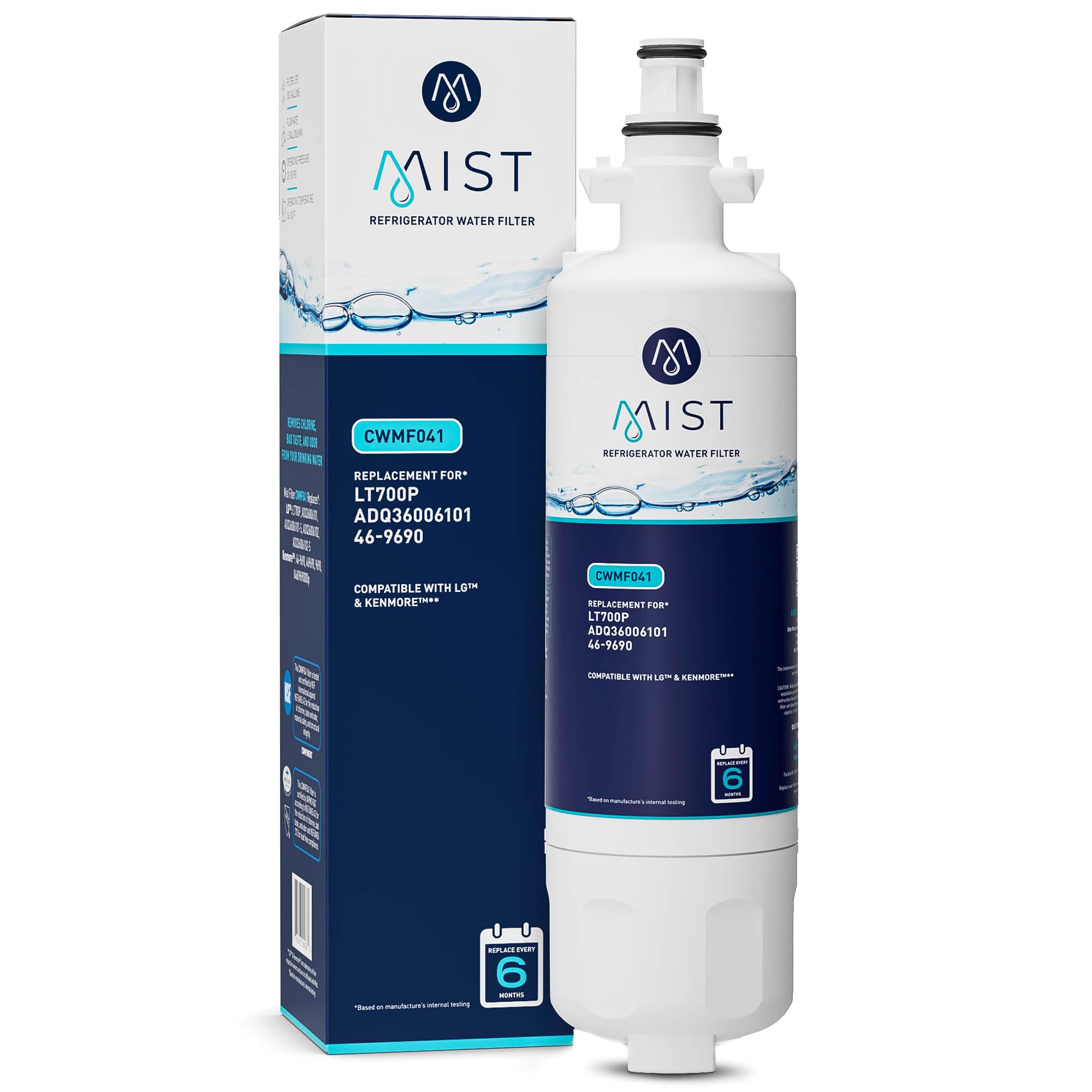 Photo 1 of Mist ADQ36006101 Refrigerator Water Filter Replacement for LG LT700P, ADQ36006102, Kenmore 469690, Fridge LFX25978SB – NSF 42 Certified – 1 Pack