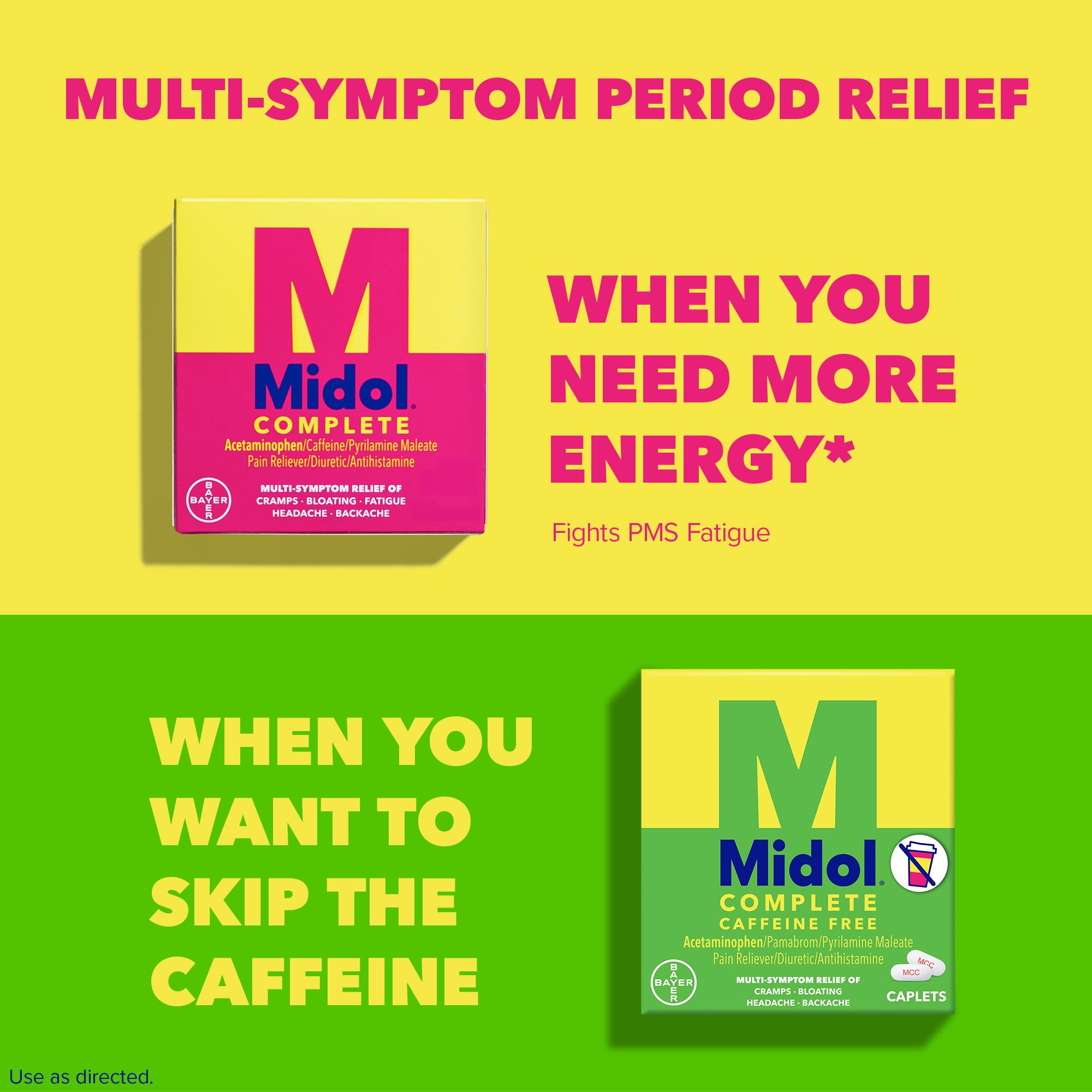 Midol Complete Caffeine Free Caplets 24ct: Midol Complete Caffeine Free Menstrual Pain Relief Caplets with Acetaminophen, Provides Headache Relief and Period Cramps Relief, 24 Count — Amazon image 7