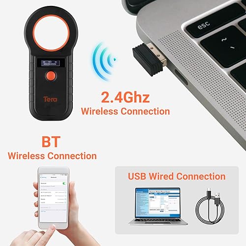 Miniatura 27 de Tera Escáner de lector de microchip para mascotas con anillo en D RFID Escáner portátil de identificación de chip animal con pantalla OLED Escáner