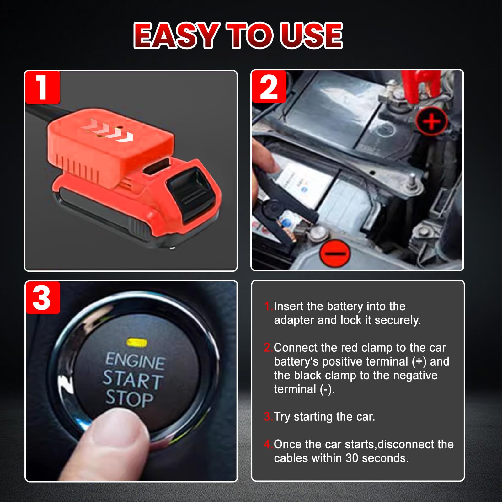 Kit Urgence Batterie Voiture Kit Démarrage Batterie TKSE Pour Kit Urgence Batterie Voiture Kit Démarrage Batterie TKSE Pour