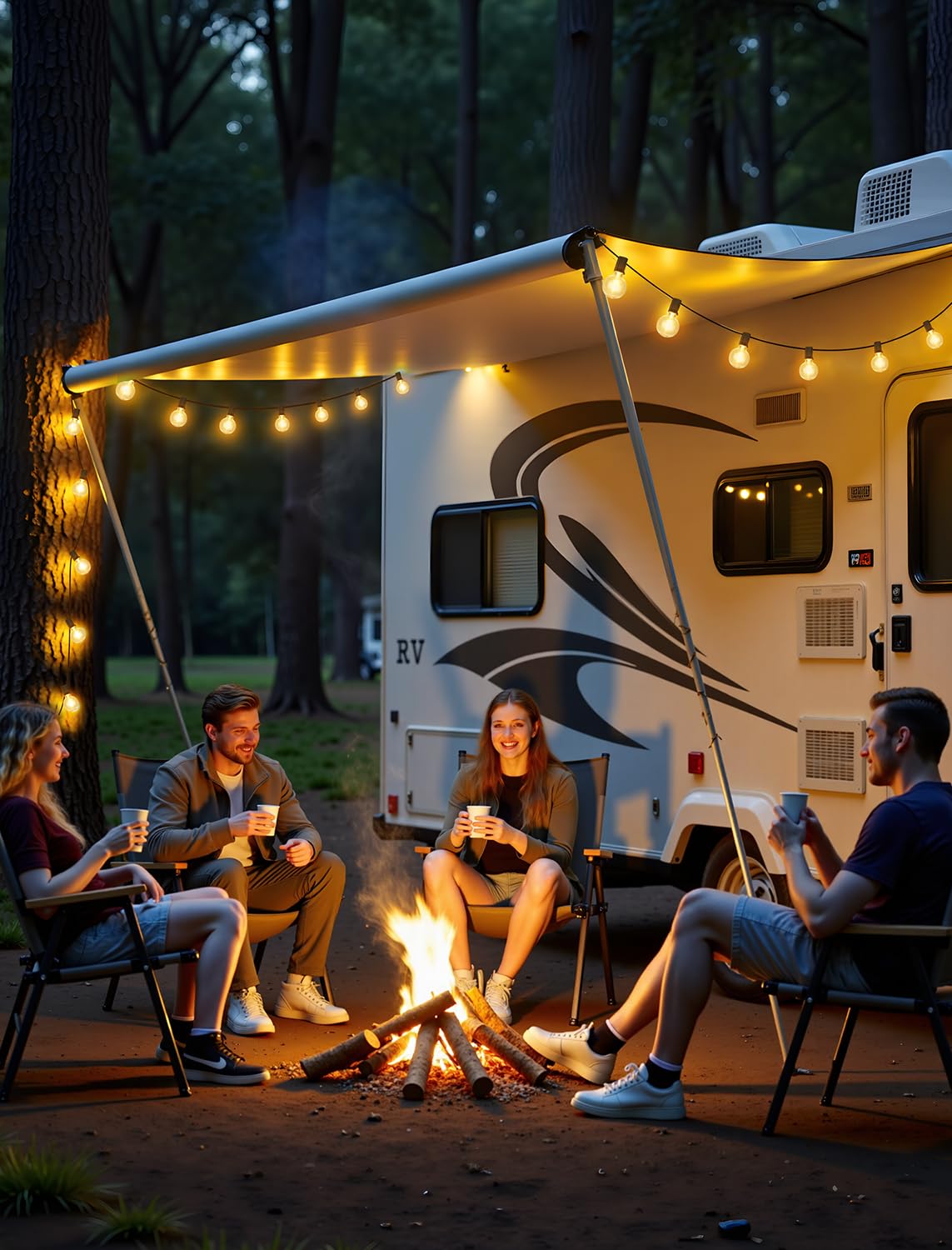 Larkvue Solar-Lichterkette für den Außenbereich, mit Fernbedienung, wasserdicht, dimmbar, 3 Modi, Terrassenlichter mit 20 + 2 LED G40 Glühbirnen für Café, Bistro, Schwarz