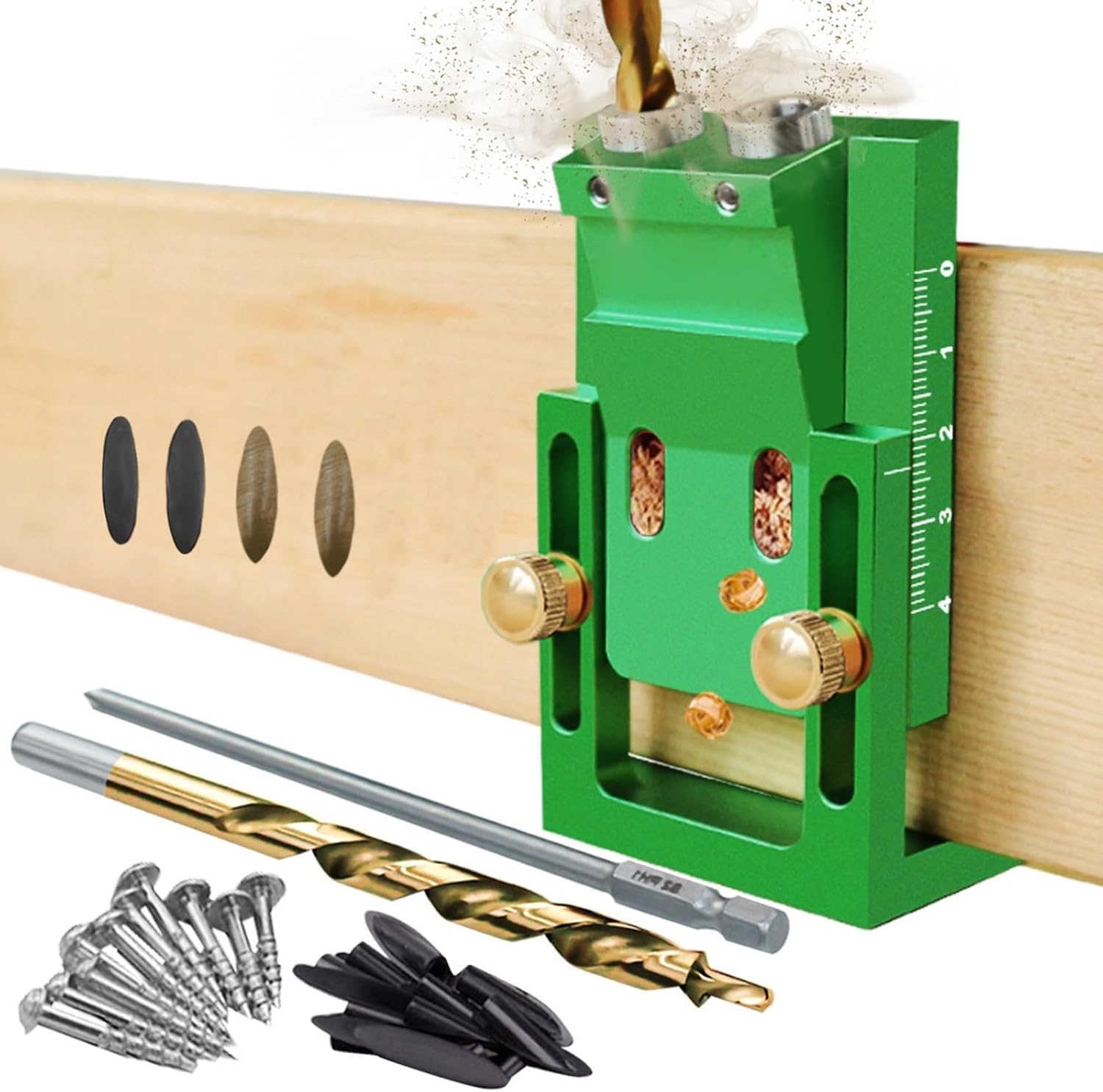 Complete Wood Joinery Set Pocket Hole Jig Featuring Up to 39mm/1.53inch Clamp Ranges for Enthusiasts Woodworkers Pocket Hole Jig with Stop Collars