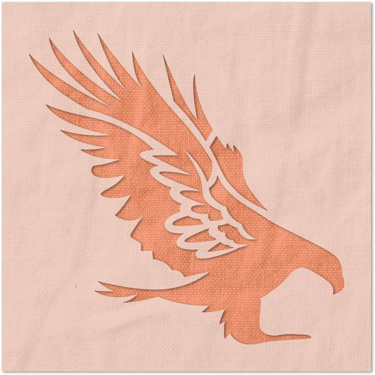 Stencil Stop Eagle Stencil - Reusable for DIY Projects, Painting, Drawing, Crafts - 14 Mil Mylar Plastic (18 x 18 inches)