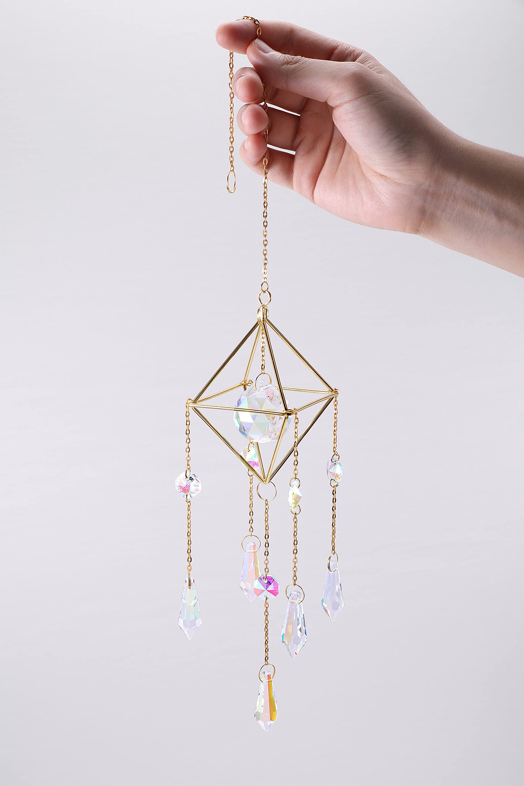 MengQiLe Acchiappasole Cristallo, 7 Pezzi Pendenti Prismi Cristallo, Pendenti Suncatcher, Acchiappa-sole Prisma Arcobaleno (Appeso), Cristalli SunCatcher per Casa Giardino Matrimon Feste Decorazioni