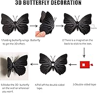 Vista 3 de LiveGallery 72 calcomanías de pared de mariposas 3D extraíbles para bricolaje, mariposas coloridas, decoración artística, murales para el hogar