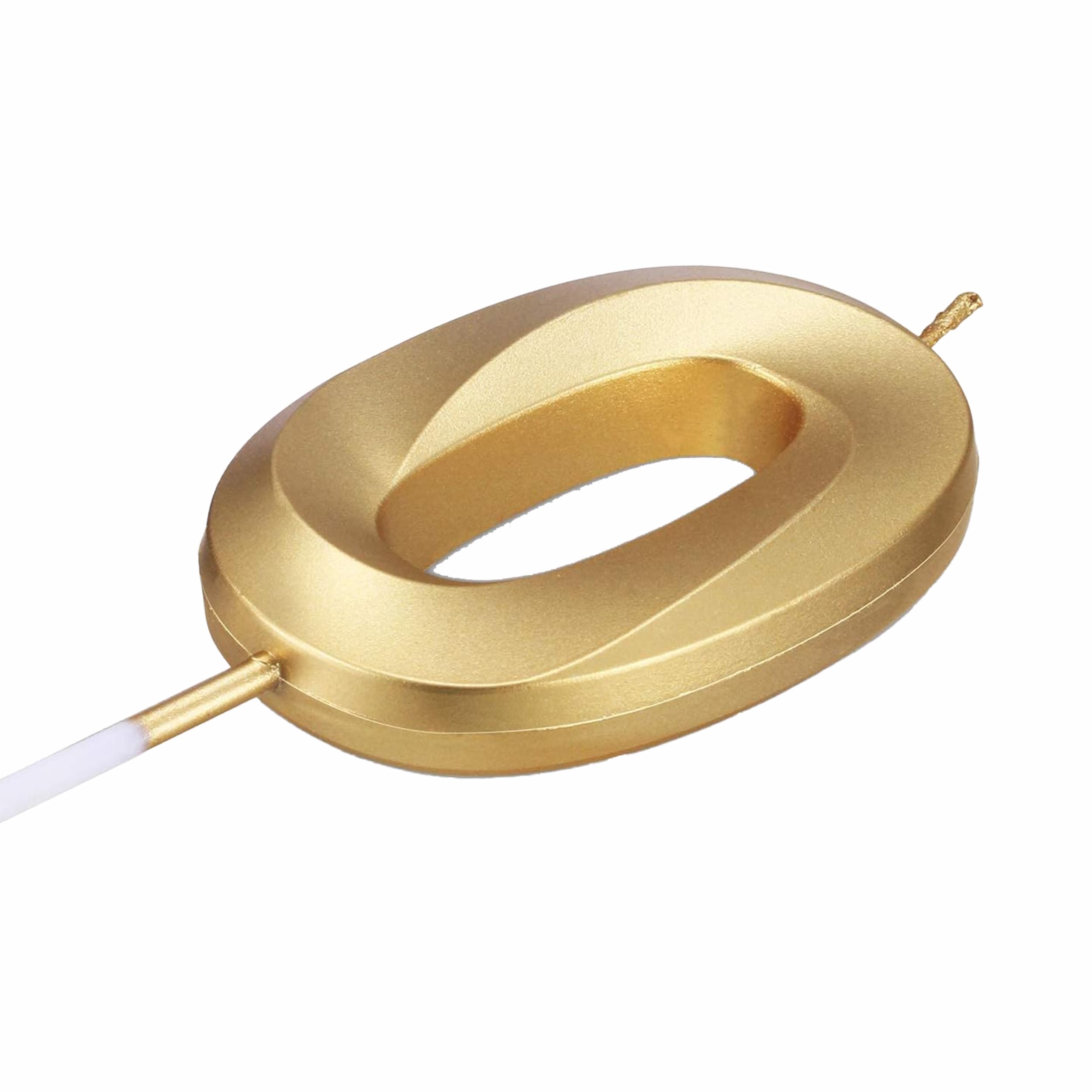 HiPPITY HOP The party collective Resin 0 Number Gold 2 Inch Cake Unscented Candles