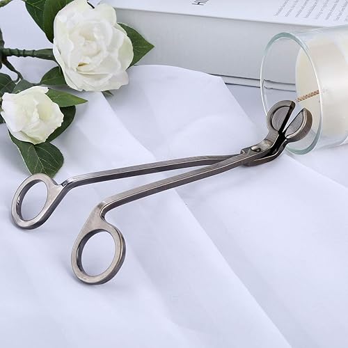 Miniatura 6 de MUXSAM Recortadora de mecha de vela, cortador de mecha, tijeras de acero para velas, cortador de mecha, herramienta de cuidado de velas para amantes