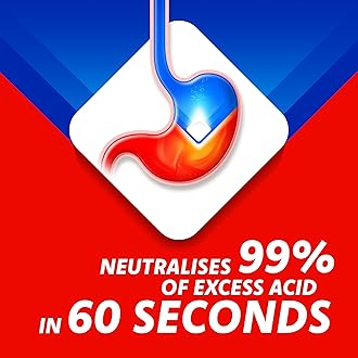 Rennie Peppermint Flavour Antacid, Heartburn and Indigestion Chewable Tablets, 1 Pack of 96 Tablets - Gets to Work in 60 Seconds for Fast and Effective Heartburn Relief