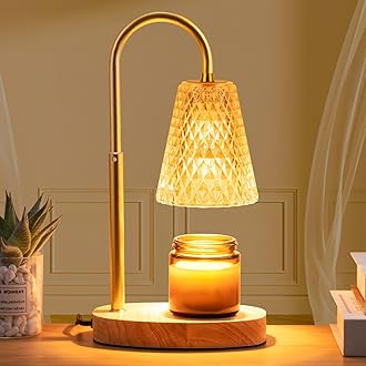 Candle Warmer Lamp with Timer - Adjustable Height Dimmable Warmer Candle Lamps Candle Warmer Lamp Wax Melt Warmer with 2Bulbs for Women Christmas Birthday Gifts