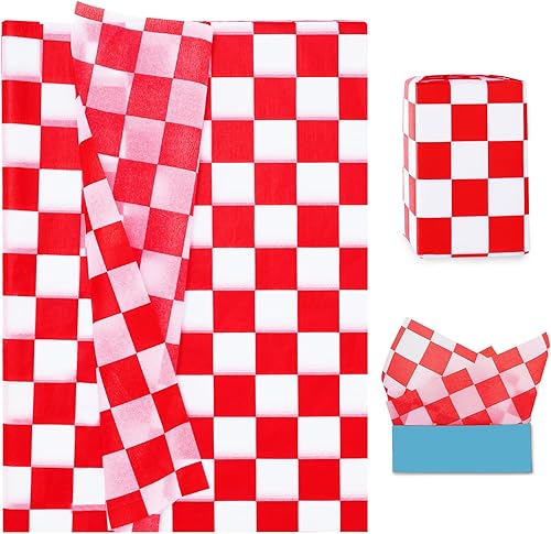 Miniatura 8 de Whaline 100 piezas de papel de seda a cuadros, papel de regalo blanco y rosa, papel de embalaje, papel de manualidades para el hogar, baby shower,