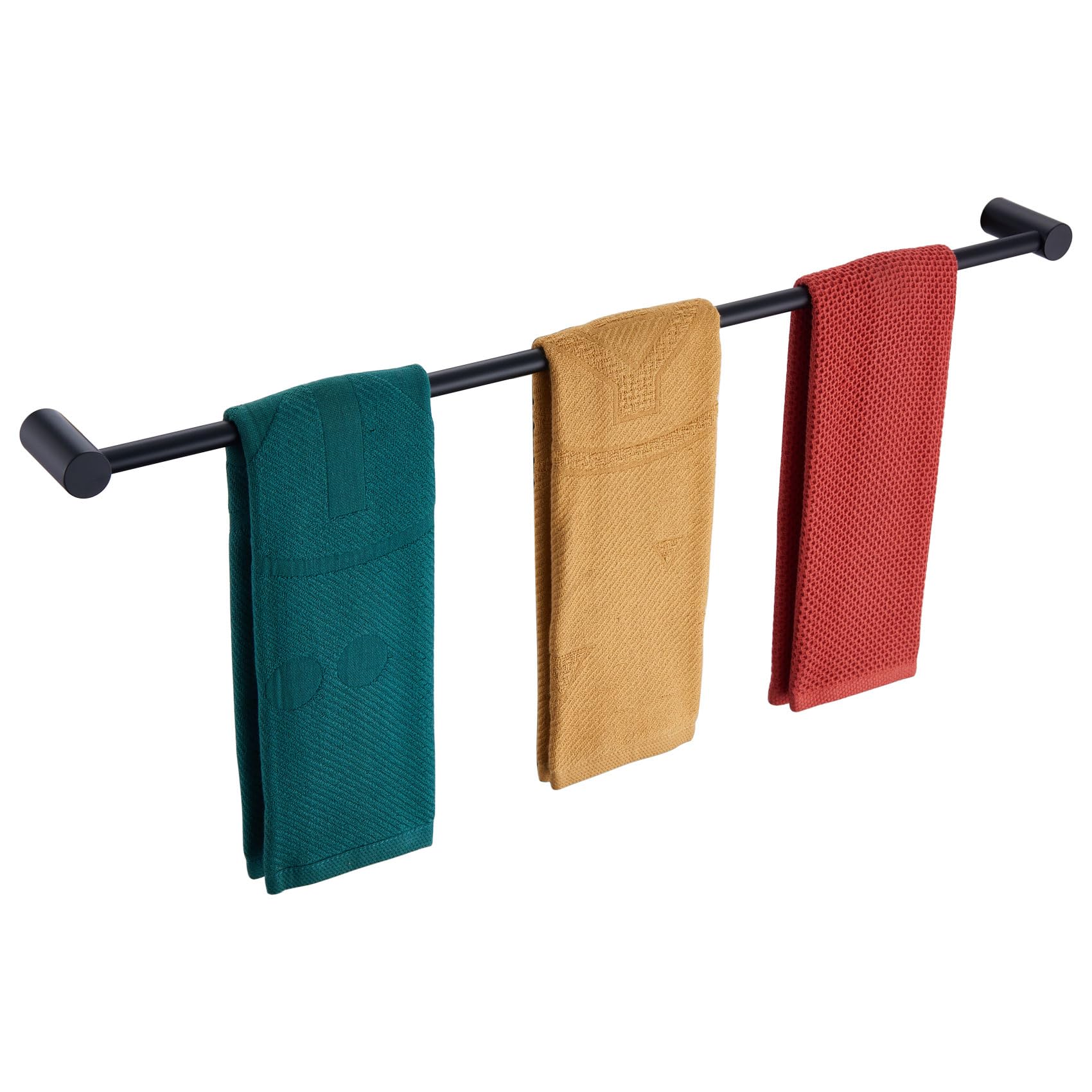 KOKOSIRI Bath Towel Bar Matte Black 32-Inch Bathroom Towel Holder for Wall Mounted Stainless Steel Bathroom Lavatory Hardware Accessories, B4007BK-L32