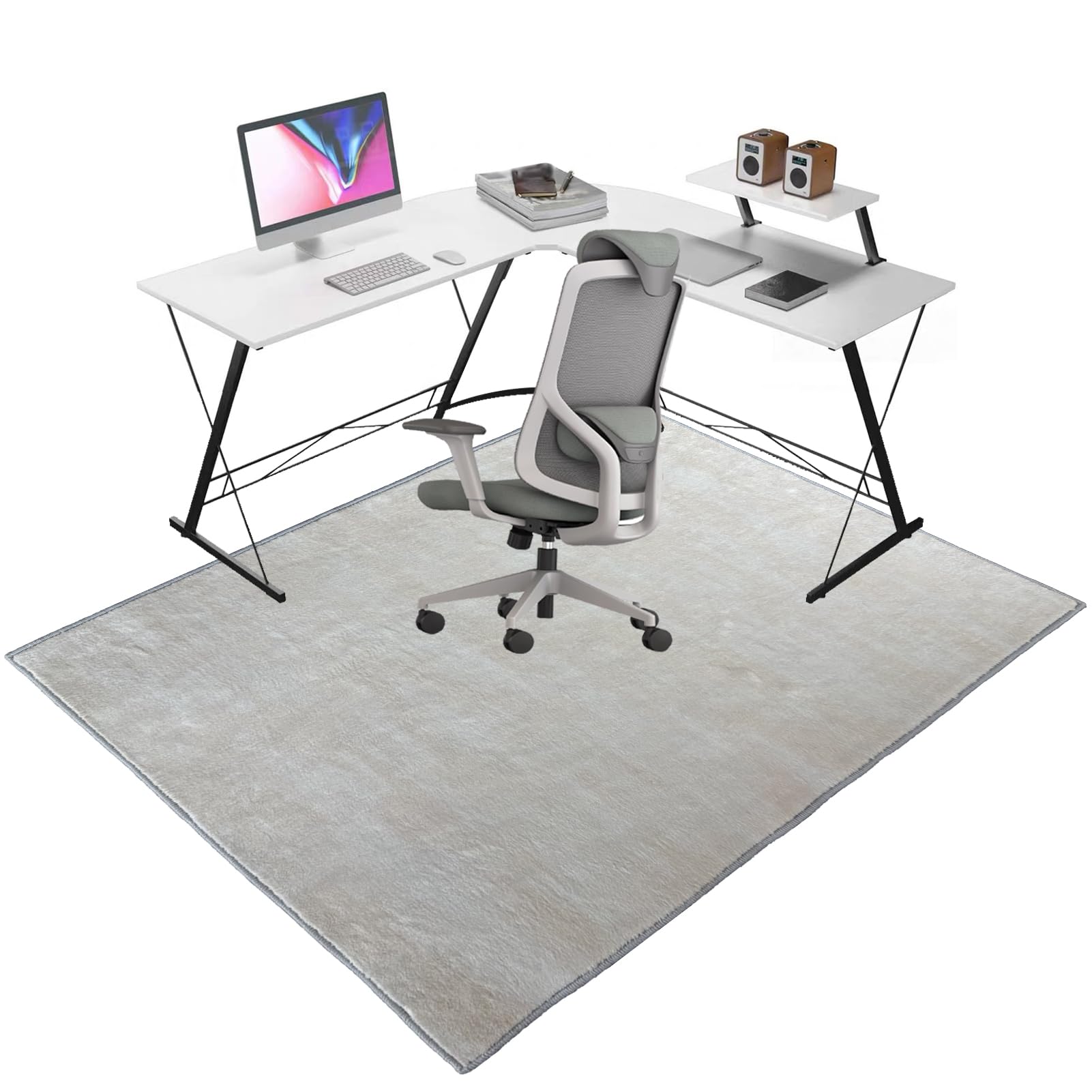 Desk Chair Mat for Carpeted Floors, Heavy Duty Office Gaming Chair Mats for Carpeted and Hardwood Floor, Office Chair Rug Protector for Rolling Chair, Non slip Floor Protection Mat 90 x 120 cm