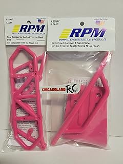 RPM 80957 81007 Includes CHICAGOLAND RC Sticker T R A X X A S Slash 2WD Front + Rear Pink Bumpers Bumper Skid Plate XL5 VXL