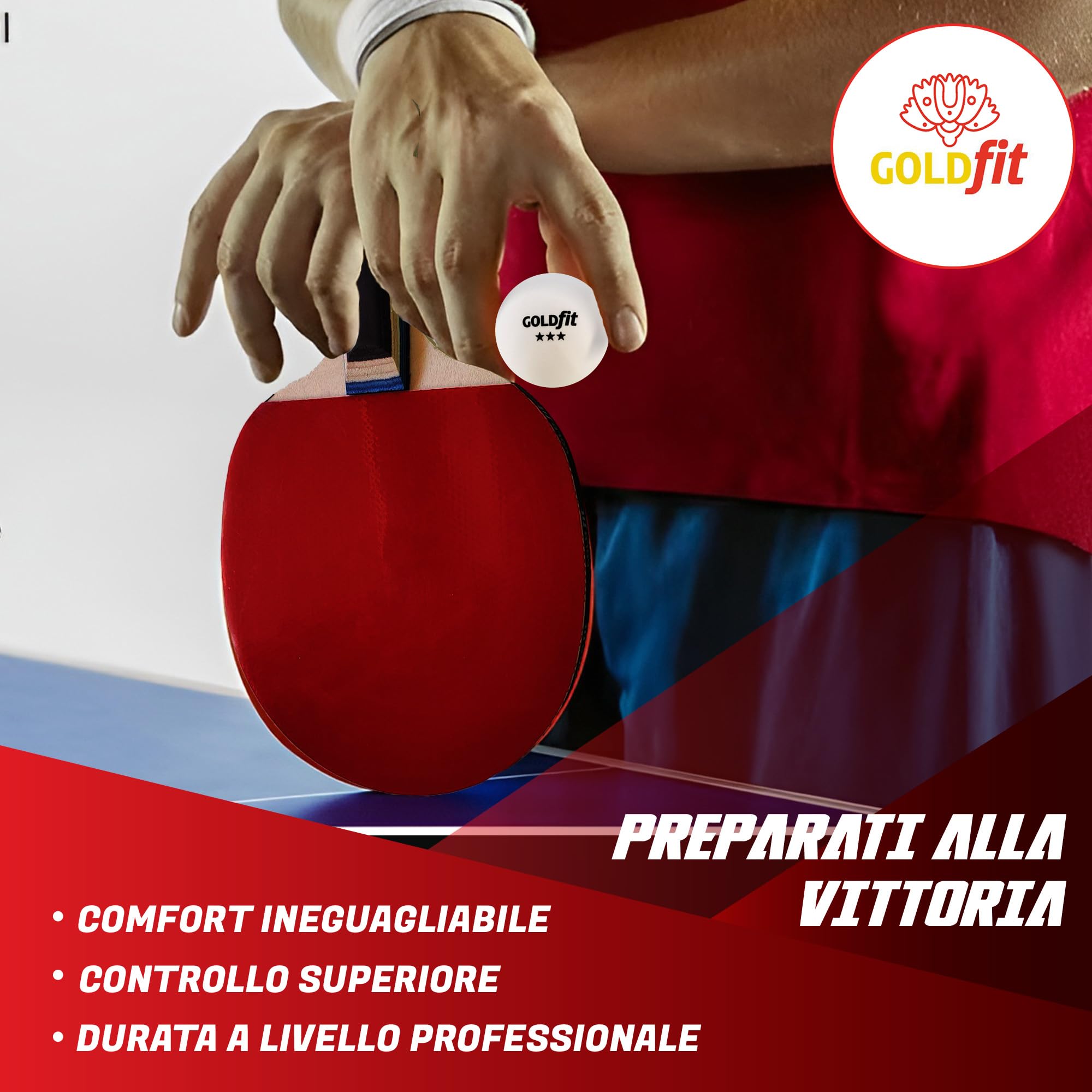 Racchetta ping pong con 2 racchette da ping pong professionale, ideale per principianti e professionisti, completo di 3 palline, per gioco all'aperto e competizioni, con protezione pratica
