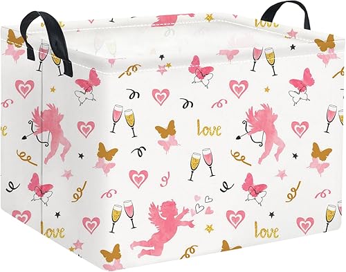 Miniatura 11 de Cesta rectangular de almacenamiento para niños, cesta de almacenamiento para bebés con asas para el hogar, cocina, niños y niñas, lindo contenedor