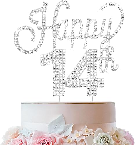 Miniatura 390 de LINGTEER Decoración de pastel de diamantes de imitación dorados para cumpleaños número 15 – Cheers to 15th Birthday Quince años de edad, decoración